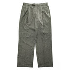 Brooks Brothers 346 ガンクラブチェック スラックス パンツ L ブラウン ワイド 2タック プリーツ ダブルカフス