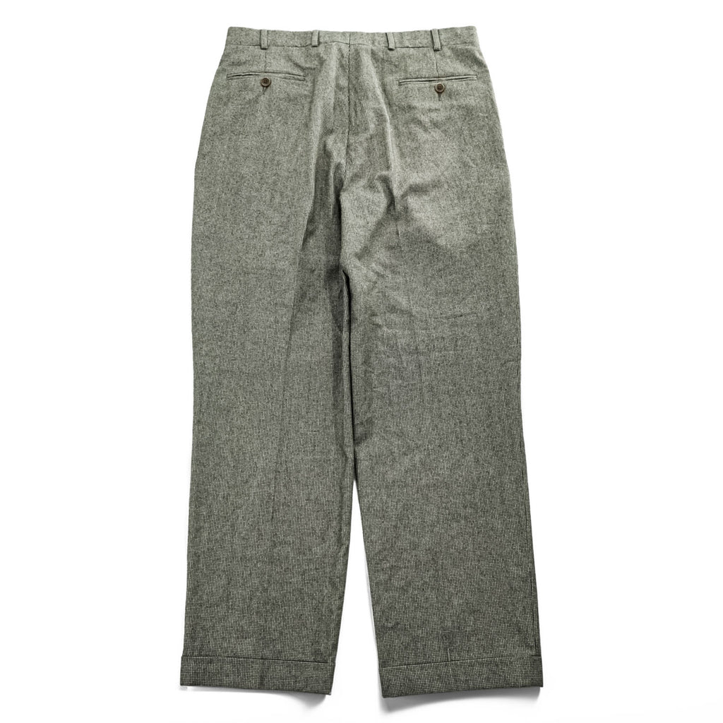 Brooks Brothers 346 ガンクラブチェック スラックス パンツ L ブラウン ワイド 2タック プリーツ ダブルカフス