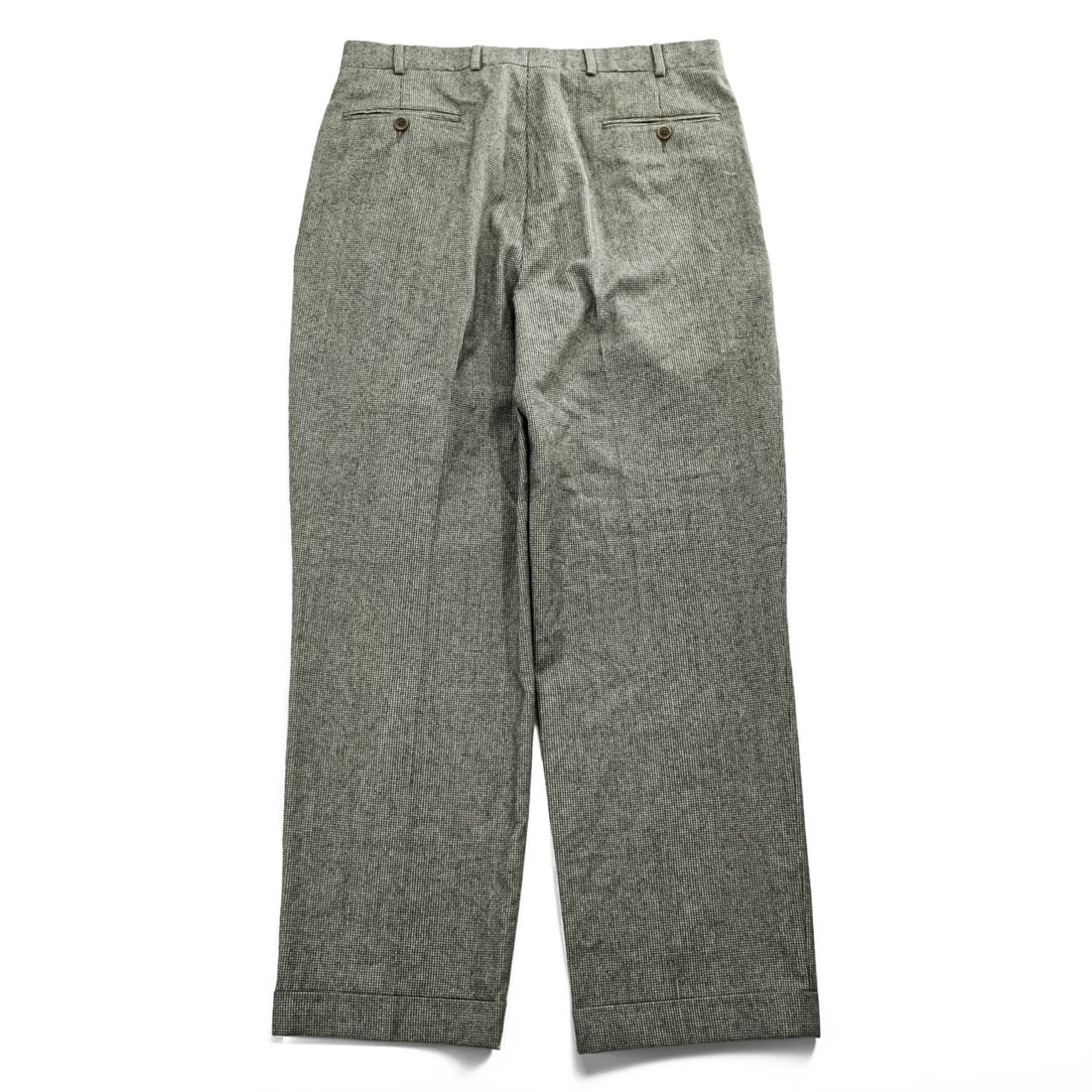 Brooks Brothers 346 ガンクラブチェック スラックス パンツ L ブラウン ワイド 2タック プリーツ ダブルカフス