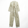 MASU オールインワン スリーピング ジャンプスーツ M ベージュ 麻100% SLEEPING JUMP SUITS ウエスト ドローストリング リネン ツナギ MFSS-AO0121