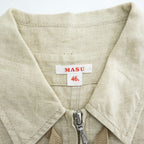 MASU オールインワン スリーピング ジャンプスーツ M ベージュ 麻100% SLEEPING JUMP SUITS ウエスト ドローストリング リネン ツナギ MFSS-AO0121