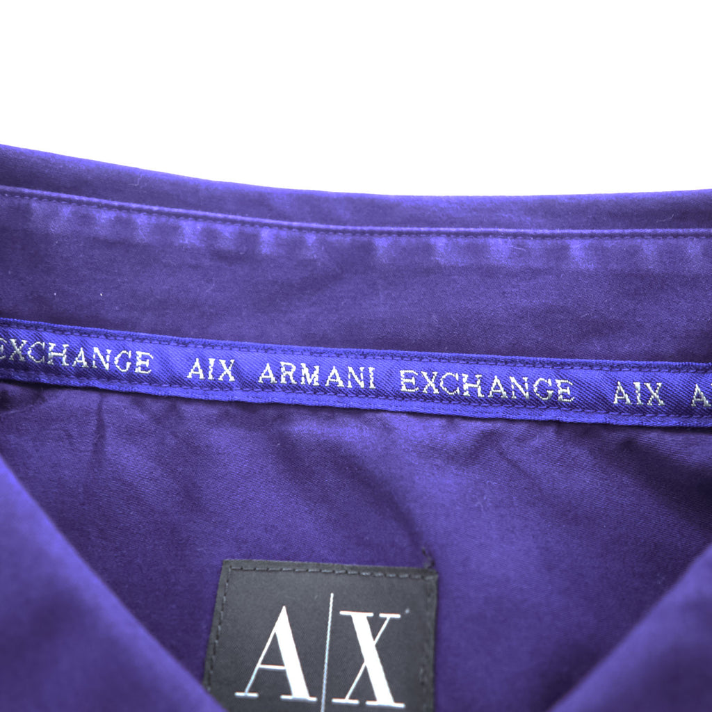 ARMANI EXCHANGE A|X 長袖 シャツ XL パープル 胸ポケット コットン