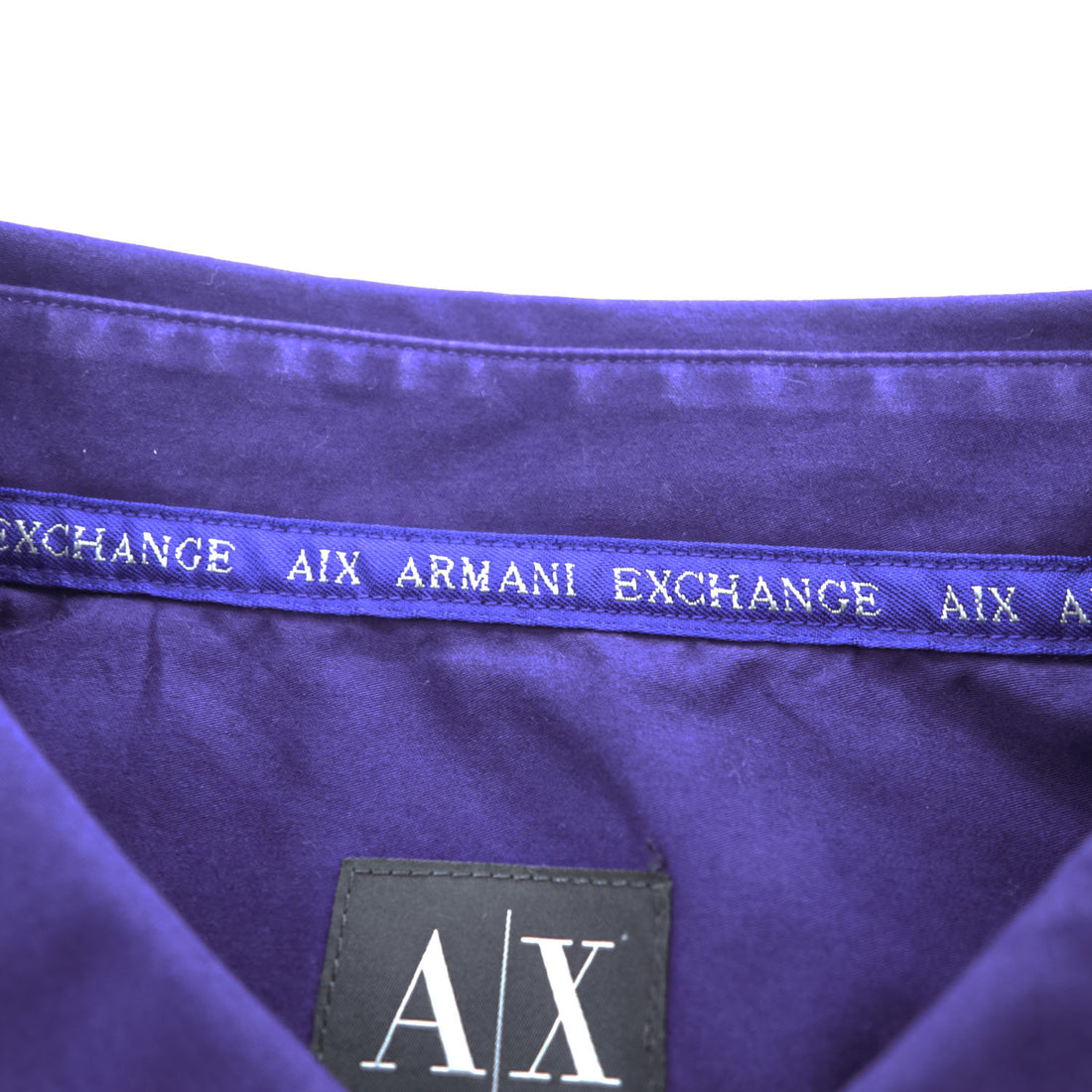 ARMANI EXCHANGE A|X 長袖 シャツ XL パープル 胸ポケット コットン