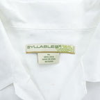 SYLLABLES グアヤベラ 半袖シャツ キューバシャツ XL ホワイト 麻100% 刺繍 ピンタック プリーツ SYLLABLES オープンカラー 開襟 ボックスシルエット 未使用品