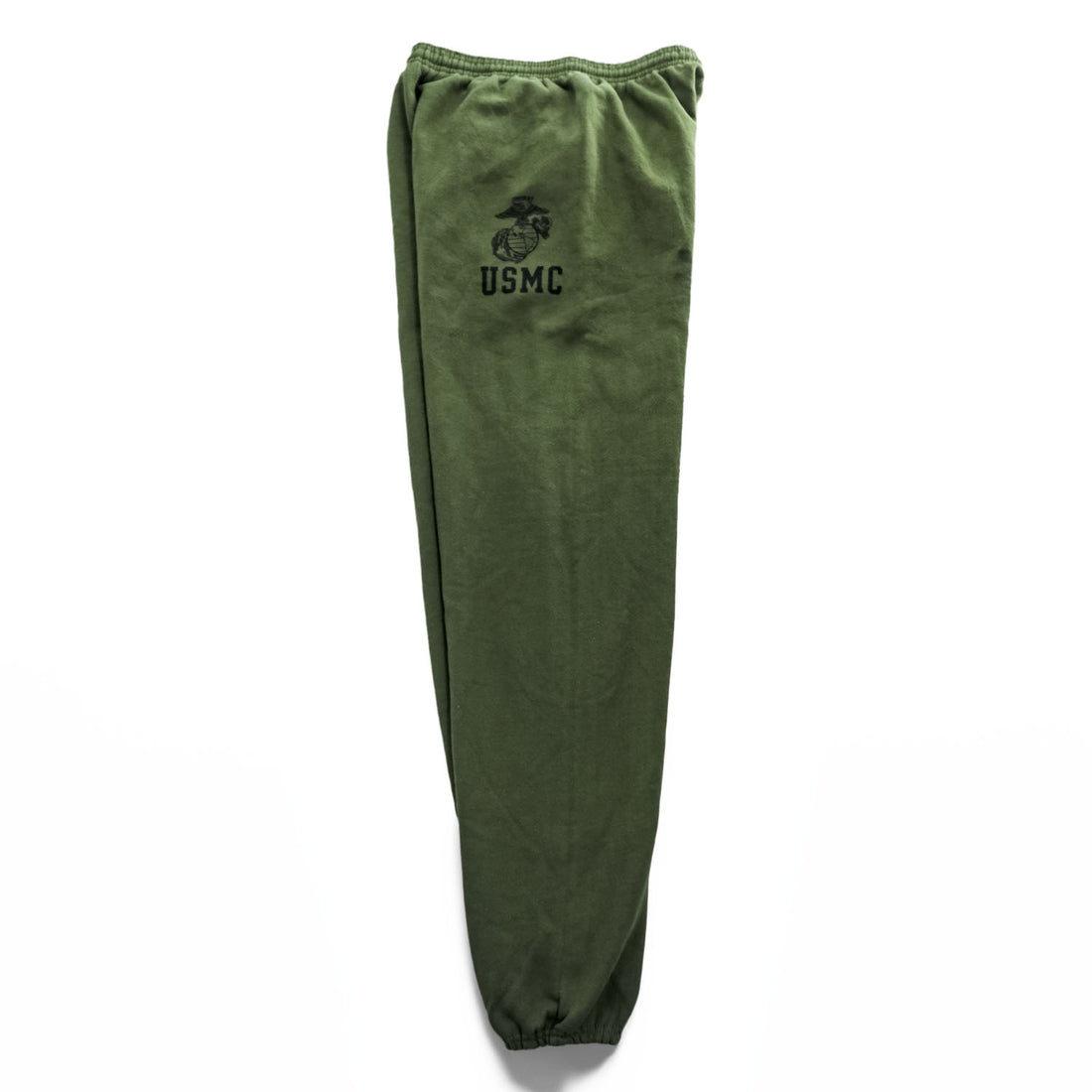 Soffe USMC Sweatpants Olive Green Jogger Elastic Cuff Military Print 50/50 Cotton/Poly M Made in USA