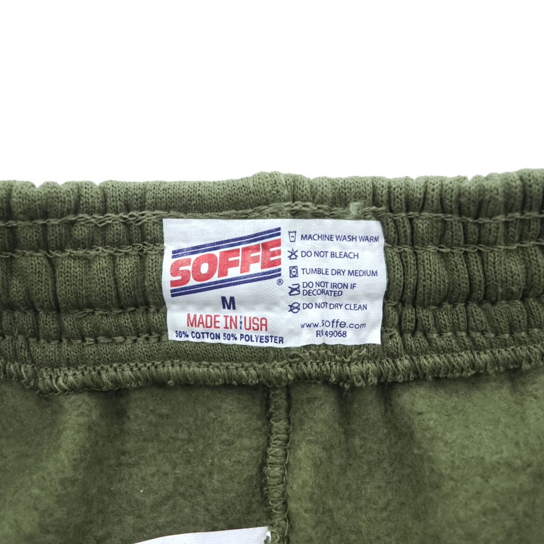 Soffe USMC Sweatpants Olive Green Jogger Elastic Cuff Military Print 50/50 Cotton/Poly M Made in USA