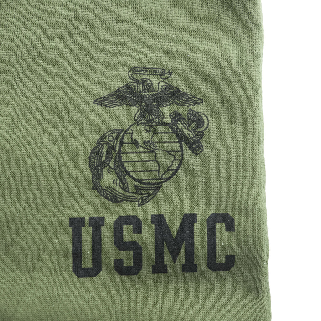 Soffe USMC Sweatpants Olive Green Jogger Elastic Cuff Military Print 50/50 Cotton/Poly M Made in USA