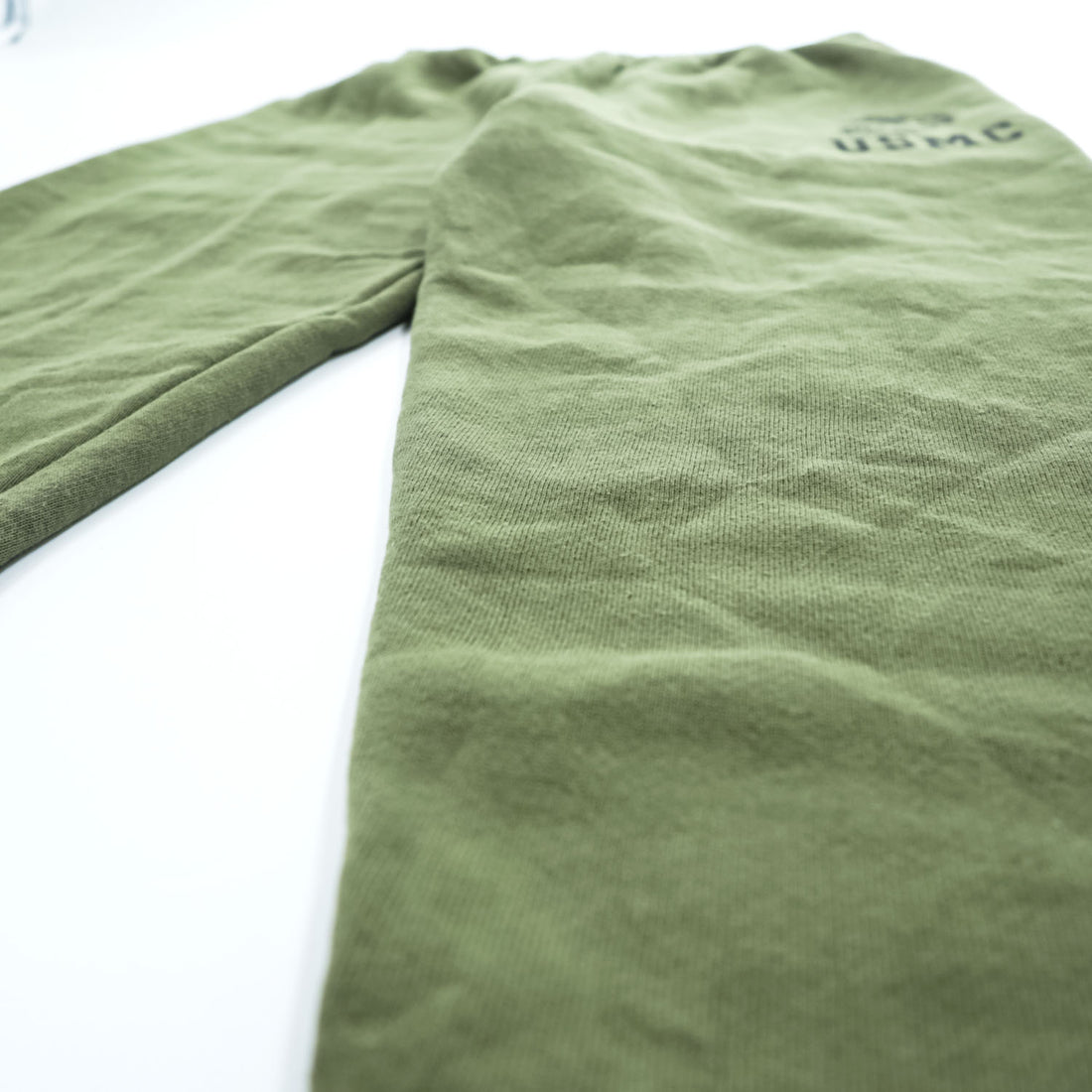 Soffe USMC Sweatpants Olive Green Jogger Elastic Cuff Military Print 50/50 Cotton/Poly M Made in USA