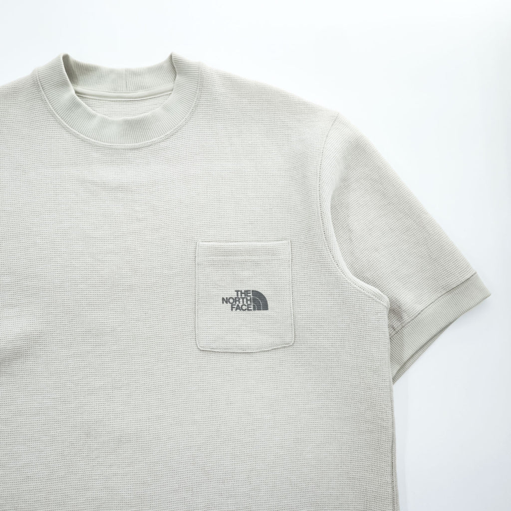 THE NORTH FACE コンフォーティブ ワッフル 半袖 ポケットTシャツ L ベージュ ライトグレー S/S COMFORTIVE WAFFLE CREW 直営店限定 NT12398R