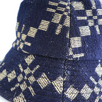 Leh アンティークウール バケットハット FREE ジャガード織り ネイビー インディゴ ブルー Antique Wool LEH 823 日本製