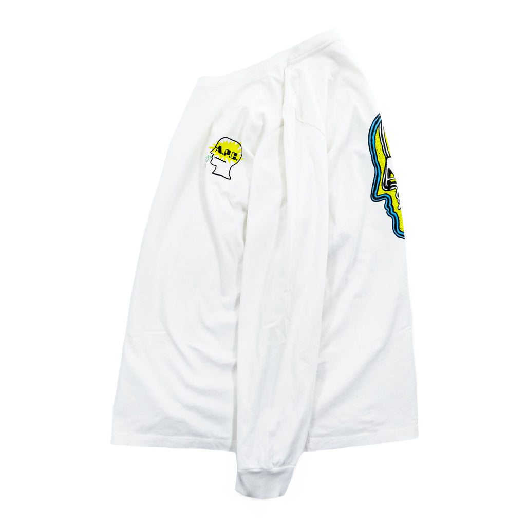 A.P.C. × BRAIN DEAD 長袖 ロングスリーブ Tシャツ INTERACTION #3 Future Shock MOLLY ロンT L ホワイト バックプリント ポルトガル製