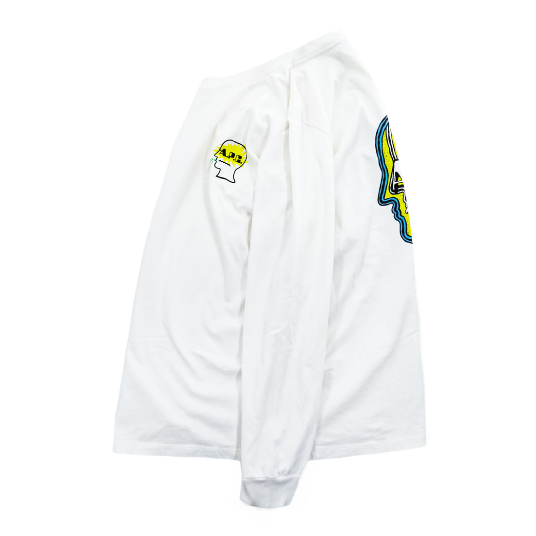 A.P.C. × BRAIN DEAD 長袖 ロングスリーブ Tシャツ INTERACTION #3 Future Shock MOLLY ロンT L ホワイト バックプリント ポルトガル製