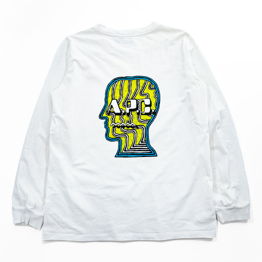 A.P.C. × BRAIN DEAD 長袖 ロングスリーブ Tシャツ INTERACTION #3 Future Shock MOLLY ロンT L ホワイト バックプリント ポルトガル製