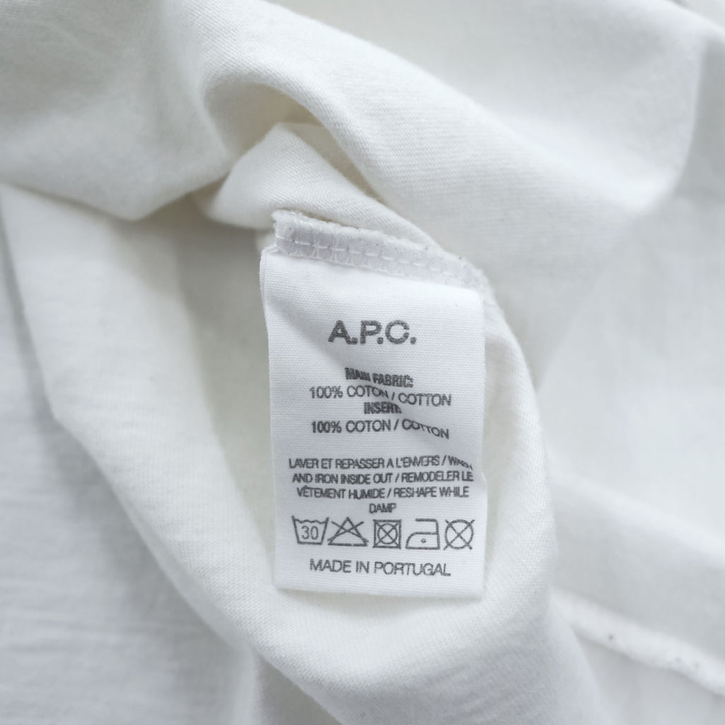 A.P.C. × BRAIN DEAD 長袖 ロングスリーブ Tシャツ INTERACTION #3 Future Shock MOLLY ロンT L ホワイト バックプリント ポルトガル製