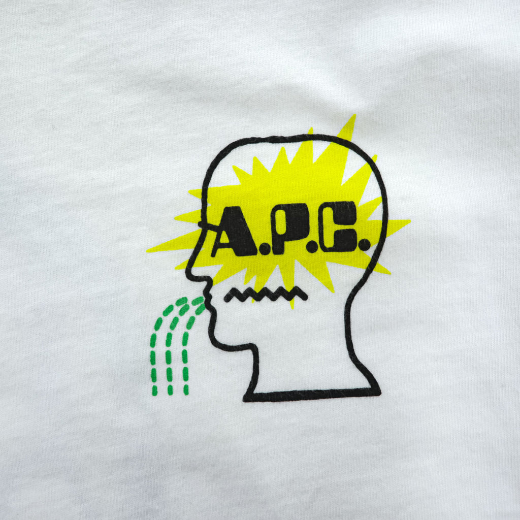 A.P.C. × BRAIN DEAD 長袖 ロングスリーブ Tシャツ INTERACTION #3 Future Shock MOLLY ロンT L ホワイト バックプリント ポルトガル製