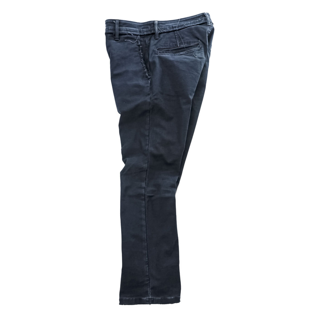 HURRAY HURRAY ヴィンテージ加工 カットオフ バックサテンフレアチノパンツ M ブラック ストレッチ C5018-1 日本製