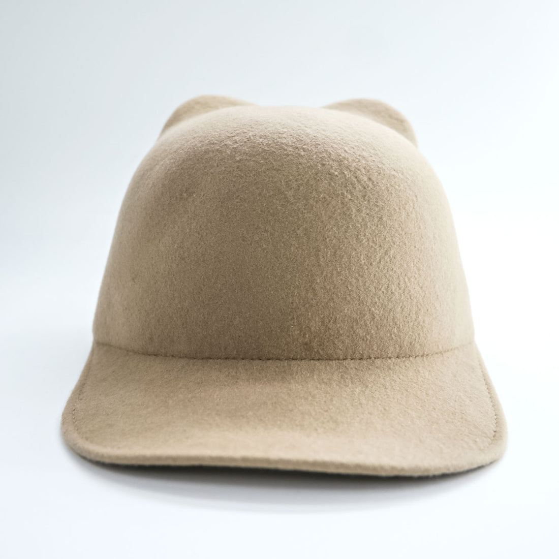 BODYSONG. 日本製 キャットイヤー キャップ ベージュ EARWCAP molded wool hat BS239706