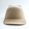 BODYSONG. 日本製 キャットイヤー キャップ ベージュ EARWCAP molded wool hat BS239706