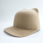 BODYSONG. 日本製 キャットイヤー キャップ ベージュ EARWCAP molded wool hat BS239706