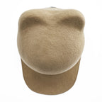 BODYSONG. 日本製 キャットイヤー キャップ ベージュ EARWCAP molded wool hat BS239706