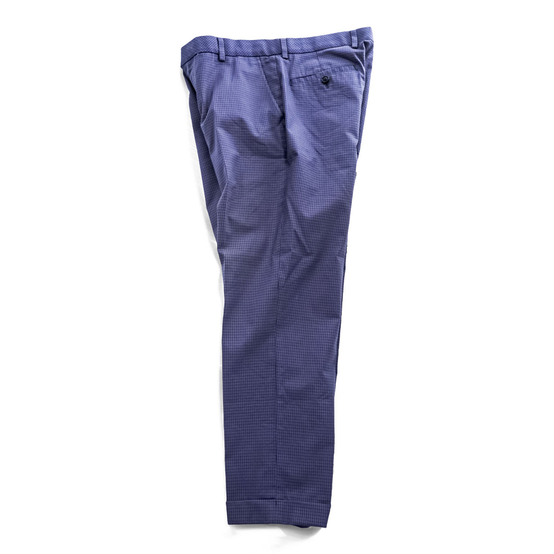 Brooks Brothers センタープレス ストレッチ スラックス パンツ L ネイビー チェック ダブルカフス MILANO