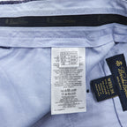 Brooks Brothers センタープレス ストレッチ スラックス パンツ L ネイビー チェック ダブルカフス MILANO
