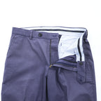 Brooks Brothers センタープレス ストレッチ スラックス パンツ L ネイビー チェック ダブルカフス MILANO