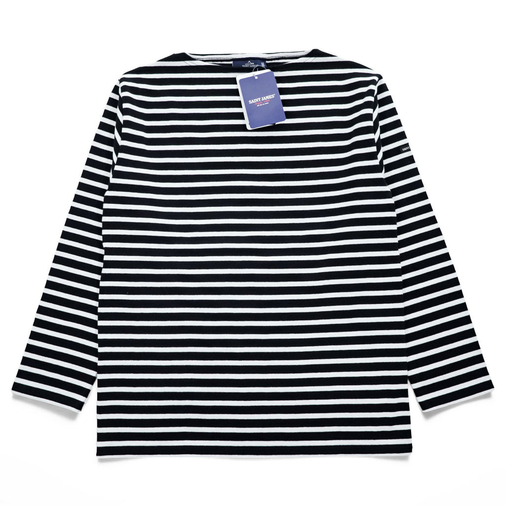 SAINT JAMES フランス製 OUESSANT ウェッソン バスクシャツ 長袖 ロングスリーブ Tシャツ ロンT L ブラック ホワイト ボーダー ボートネック EDIFICE別注 未使用品 24-070-310-0000-1-0
