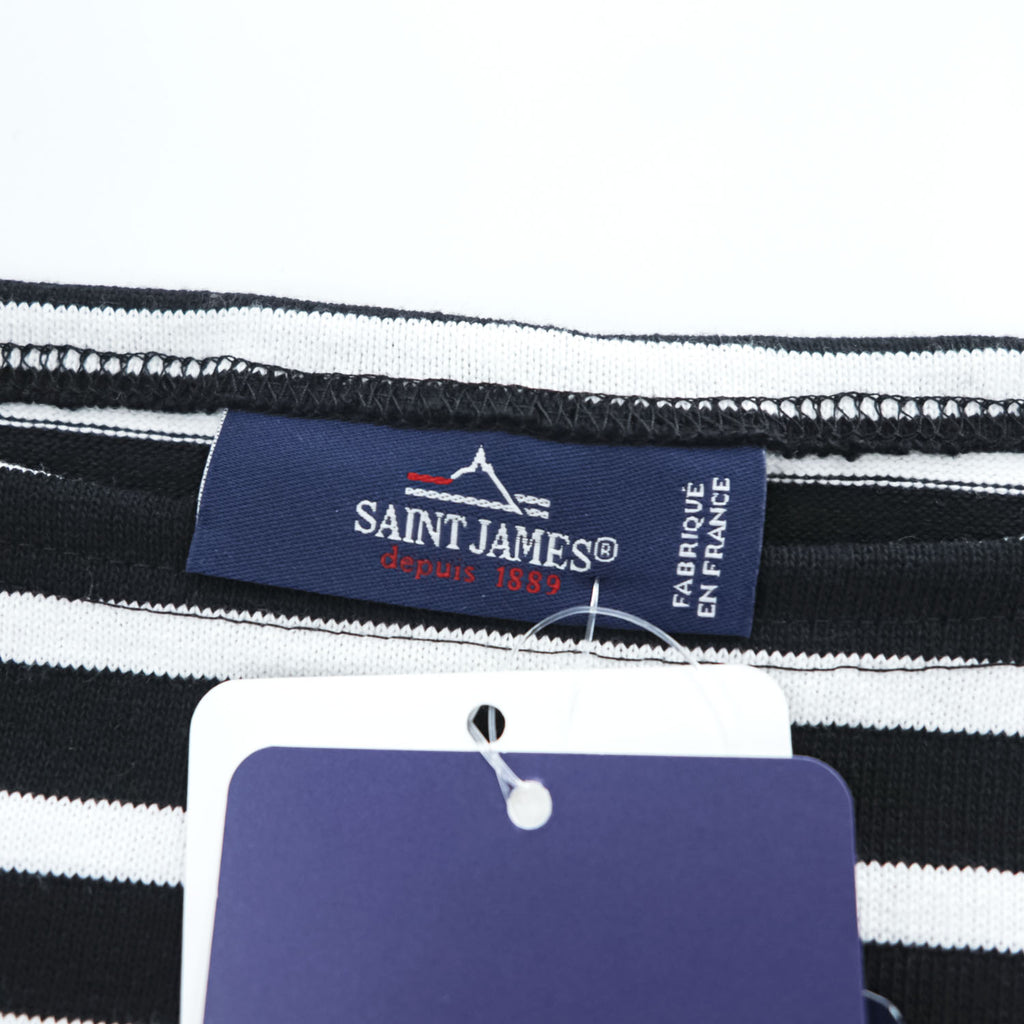 SAINT JAMES フランス製 OUESSANT ウェッソン バスクシャツ 長袖 ロングスリーブ Tシャツ ロンT L ブラック ホワイト ボーダー ボートネック EDIFICE別注 未使用品 24-070-310-0000-1-0
