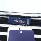 SAINT JAMES フランス製 OUESSANT ウェッソン バスクシャツ 長袖 ロングスリーブ Tシャツ ロンT L ブラック ホワイト ボーダー ボートネック EDIFICE別注 未使用品 24-070-310-0000-1-0