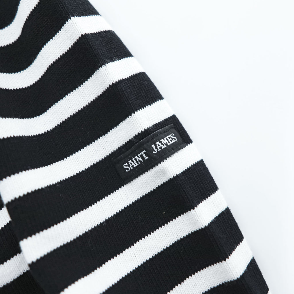 SAINT JAMES フランス製 OUESSANT ウェッソン バスクシャツ 長袖 ロングスリーブ Tシャツ ロンT L ブラック ホワイト ボーダー ボートネック EDIFICE別注 未使用品 24-070-310-0000-1-0