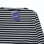 SAINT JAMES フランス製 OUESSANT ウェッソン バスクシャツ 長袖 ロングスリーブ Tシャツ ロンT L ブラック ホワイト ボーダー ボートネック EDIFICE別注 未使用品 24-070-310-0000-1-0