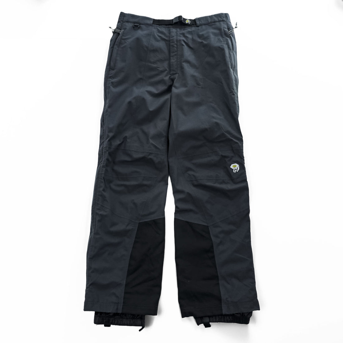 MOUNTAIN HARDWEAR アウトドア シェル パンツ S ダークグレー 防水 ベルト サイドスリット ジップ スキー ボード スノーゲイター付き OM1071