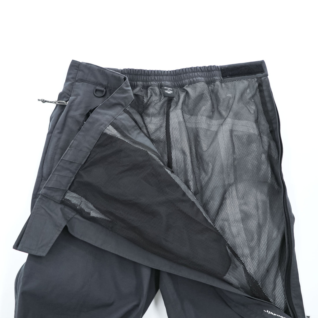 MOUNTAIN HARDWEAR アウトドア シェル パンツ S ダークグレー 防水 ベルト サイドスリット ジップ スキー ボード スノーゲイター付き OM1071