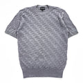 EMPORIO ARMANI  半袖 ジャガード 3D ニット セーター M グレー 3G1MV9 1M13Z
