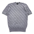 EMPORIO ARMANI  半袖 ジャガード 3D ニット セーター M グレー 3G1MV9 1M13Z