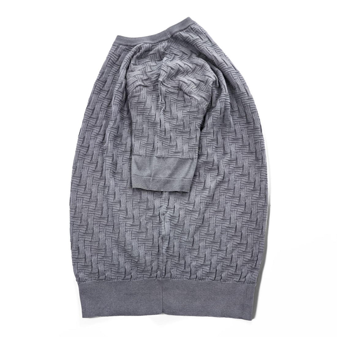 EMPORIO ARMANI  半袖 ジャガード 3D ニット セーター M グレー 3G1MV9 1M13Z