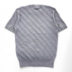 EMPORIO ARMANI  半袖 ジャガード 3D ニット セーター M グレー 3G1MV9 1M13Z