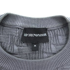 EMPORIO ARMANI  半袖 ジャガード 3D ニット セーター M グレー 3G1MV9 1M13Z