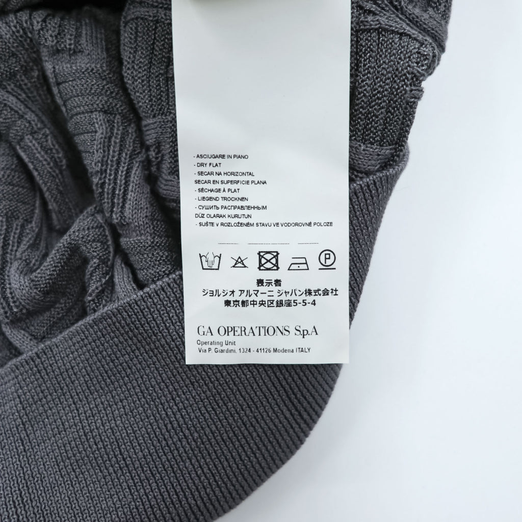 EMPORIO ARMANI  半袖 ジャガード 3D ニット セーター M グレー 3G1MV9 1M13Z