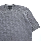 EMPORIO ARMANI  半袖 ジャガード 3D ニット セーター M グレー 3G1MV9 1M13Z