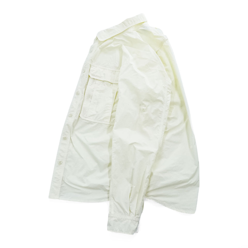 THE NORTH FACE Long Sleeve RUSTLE CANOPY SHIRT L White - Breathable, Polygiene, Biostatic Treatment, Antibacterial Anti-odor NR12302