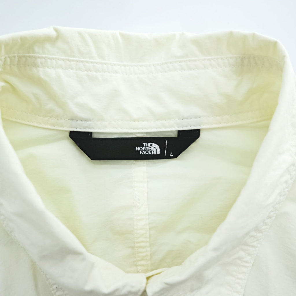 THE NORTH FACE Long Sleeve RUSTLE CANOPY SHIRT L White - Breathable, Polygiene, Biostatic Treatment, Antibacterial Anti-odor NR12302