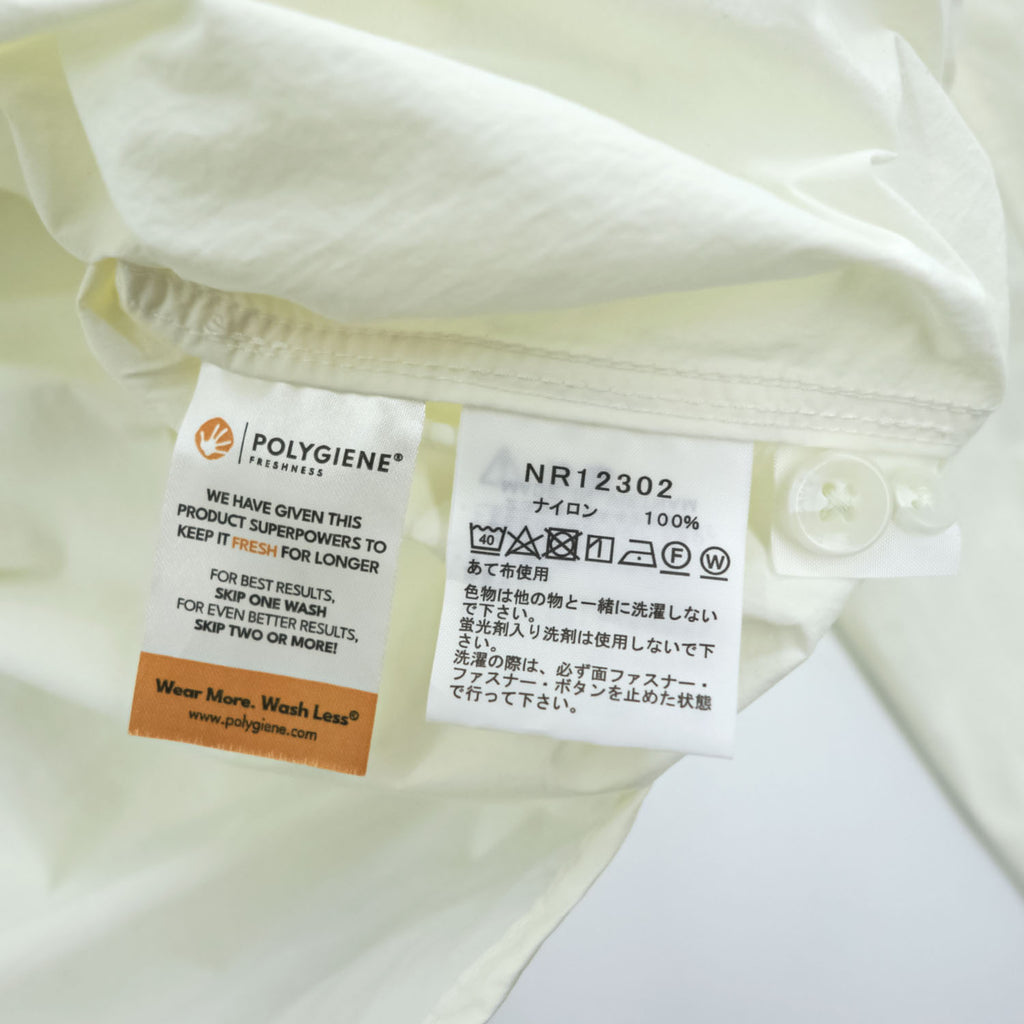 THE NORTH FACE Long Sleeve RUSTLE CANOPY SHIRT L White - Breathable, Polygiene, Biostatic Treatment, Antibacterial Anti-odor NR12302
