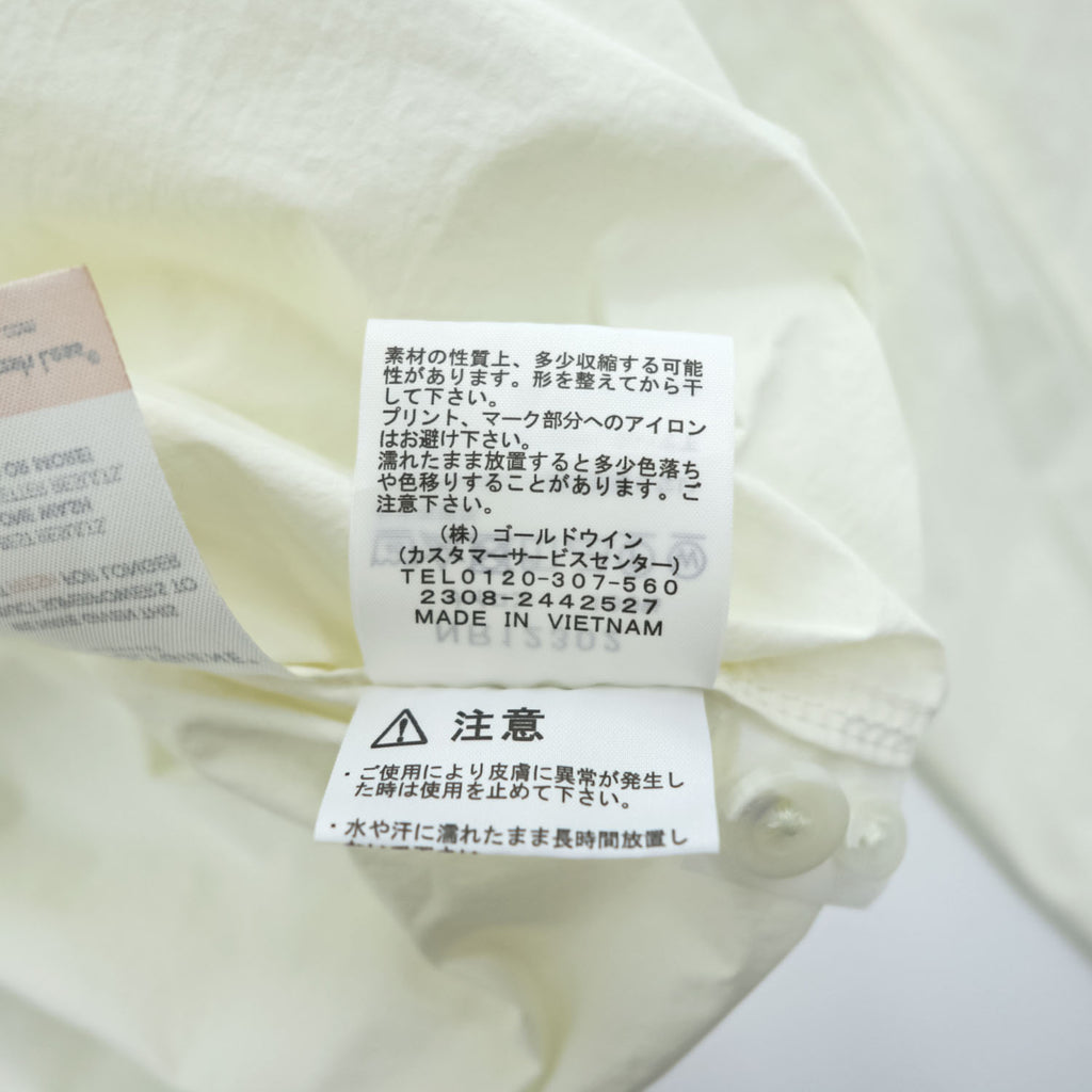 THE NORTH FACE Long Sleeve RUSTLE CANOPY SHIRT L White - Breathable, Polygiene, Biostatic Treatment, Antibacterial Anti-odor NR12302