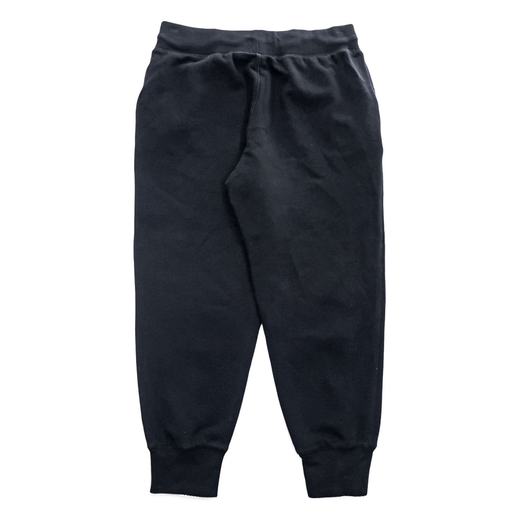 Polo Ralph Lauren Black Cotton-Blend Jogger Sweatpants White Pony Embroidery Drawstring Rib Cuffs Size M