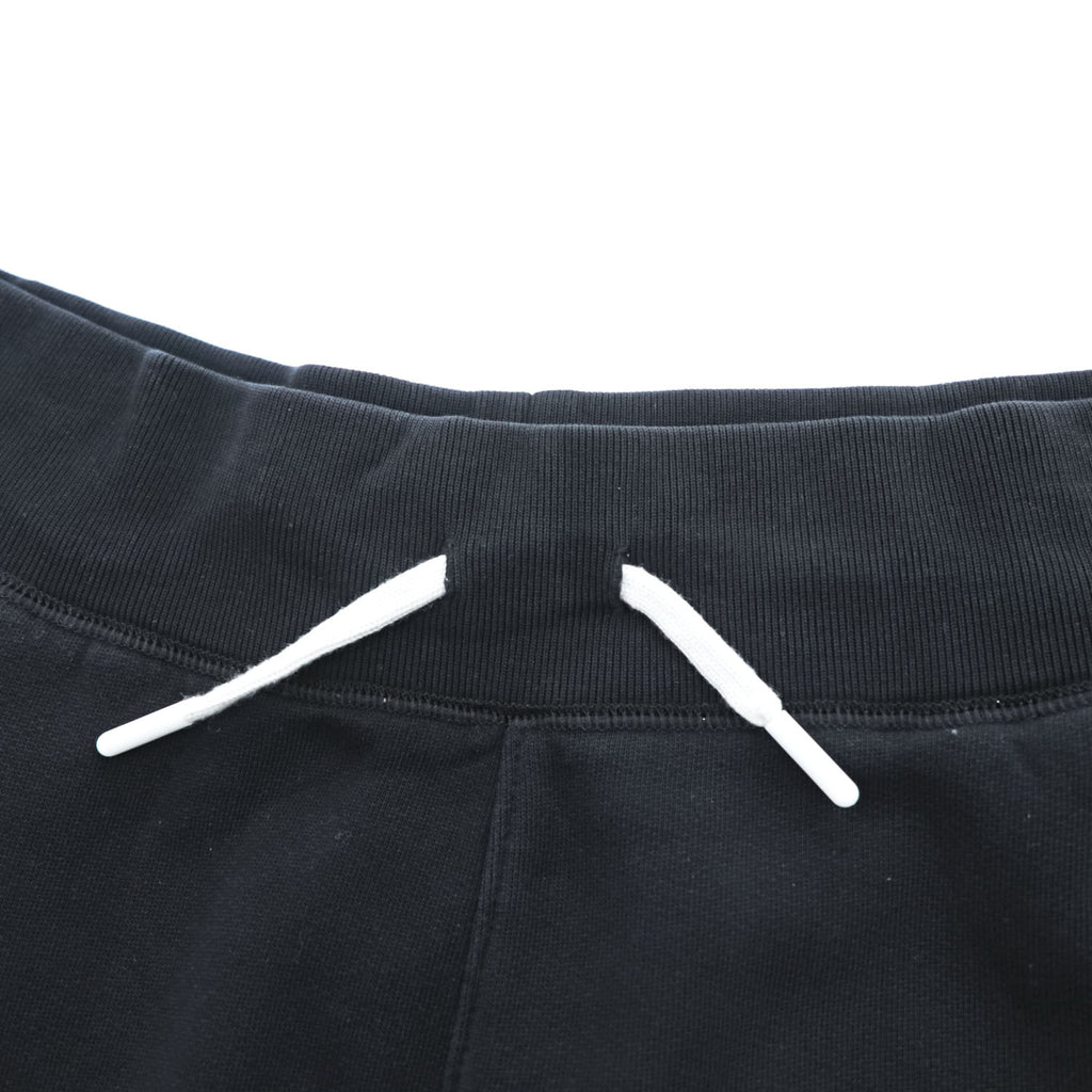 Polo Ralph Lauren Black Cotton-Blend Jogger Sweatpants White Pony Embroidery Drawstring Rib Cuffs Size M