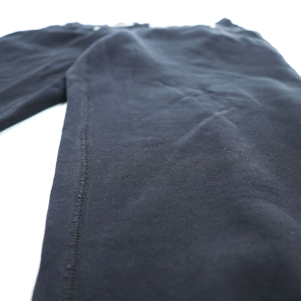 Polo Ralph Lauren Black Cotton-Blend Jogger Sweatpants White Pony Embroidery Drawstring Rib Cuffs Size M
