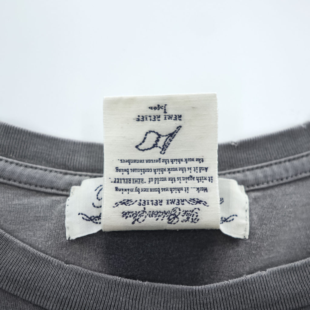 REMI RELIEF 日本製 ヴィンテージ加工 Tシャツ L グレー フェード スペシャル加工T(THE NOW)
