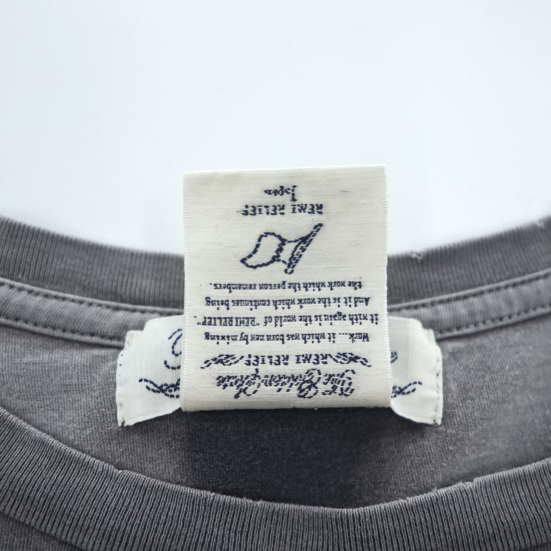 REMI RELIEF 日本製 ヴィンテージ加工 Tシャツ L グレー フェード スペシャル加工T(THE NOW)